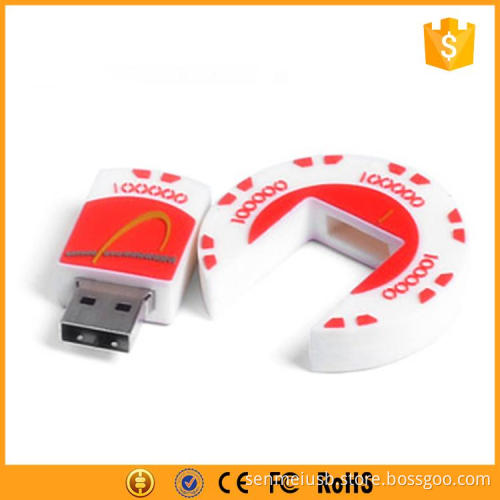 round PVC usb flash drive with custom shape and logo
